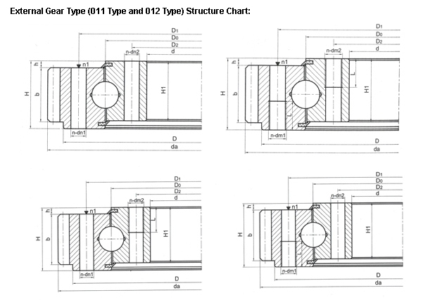 هيكل محمل كرة صف واحد